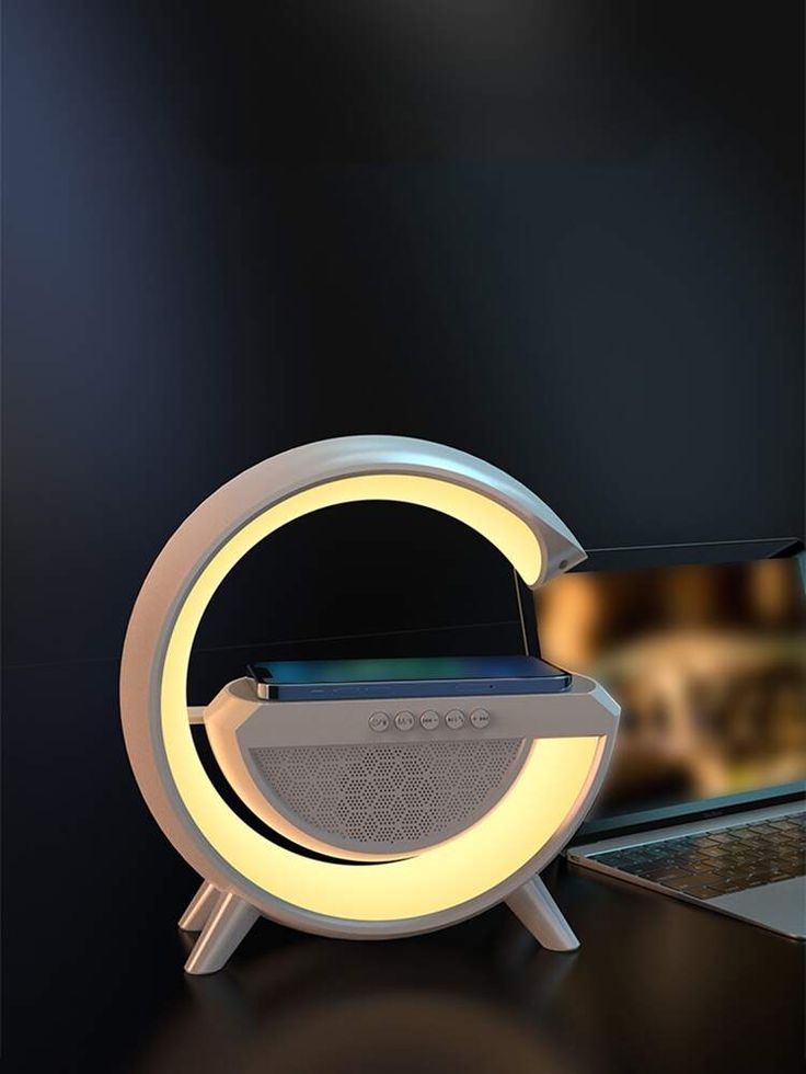 6-in-1 LED Wireless Charger Speaker with Alarm & Sleep Sounds | شاحن لاسلكي 6في 1 مع مكبر صوت ومنبه وأصوات للنوم